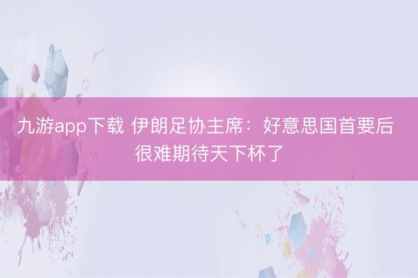 九游app下载 伊朗足协主席:好意思国首要后 很难期待天下杯了
