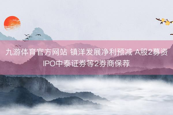 九游体育官方网站 镇洋发展净利预减 A股2募资IPO中泰证券等2券商保荐