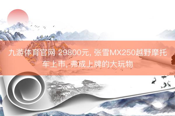九游体育官网 29800元, 张雪MX250越野摩托车上市, 弗成上牌的大玩物