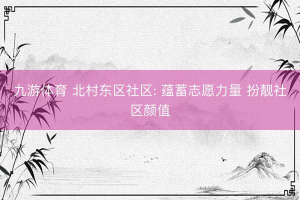 九游体育 北村东区社区: 蕴蓄志愿力量 扮靓社区颜值