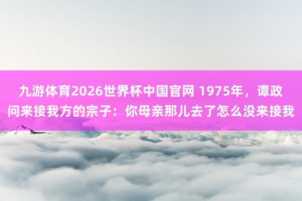 九游体育2026世界杯中国官网 1975年,谭政问来接我方的宗子:你母亲那儿去了怎么没来接我