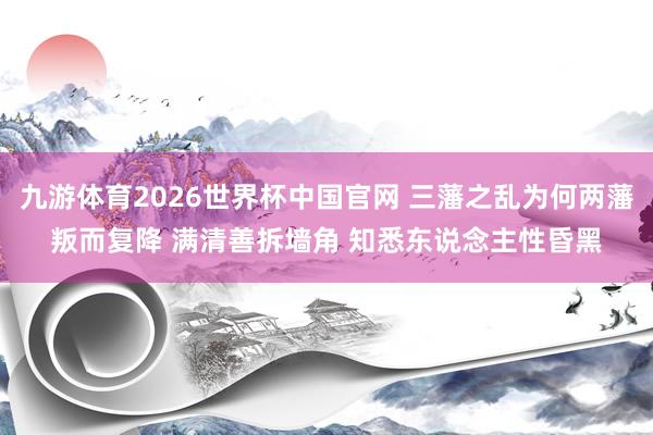九游体育2026世界杯中国官网 三藩之乱为何两藩叛而复降 满清善拆墙角 知悉东说念主性昏黑