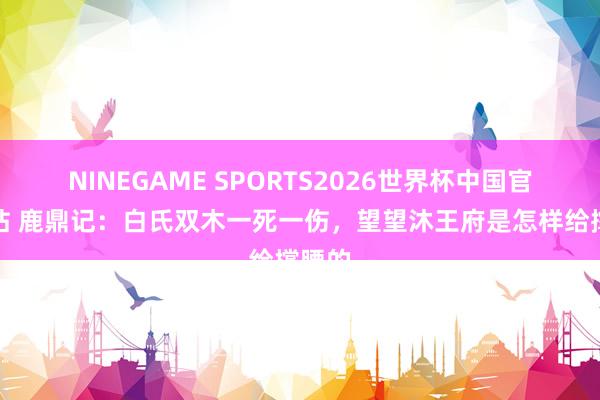 NINEGAME SPORTS2026世界杯中国官方网站 鹿鼎记：白氏双木一死一伤，望望沐王府是怎样给撑腰的