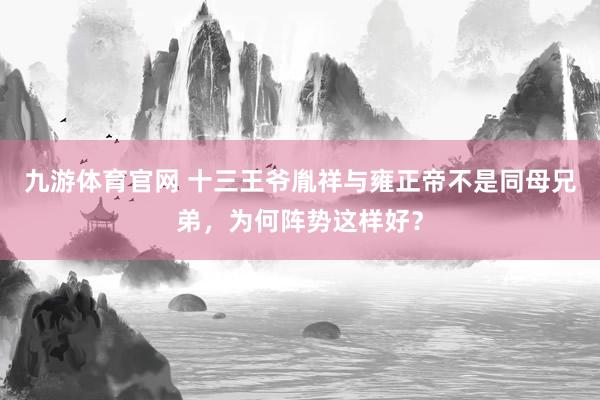九游体育官网 十三王爷胤祥与雍正帝不是同母兄弟，为何阵势这样好？
