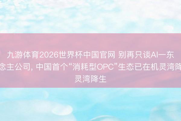 九游体育2026世界杯中国官网 别再只谈Al一东说念主公司， 中国首个“消耗型OPC”生态已在机灵湾降生