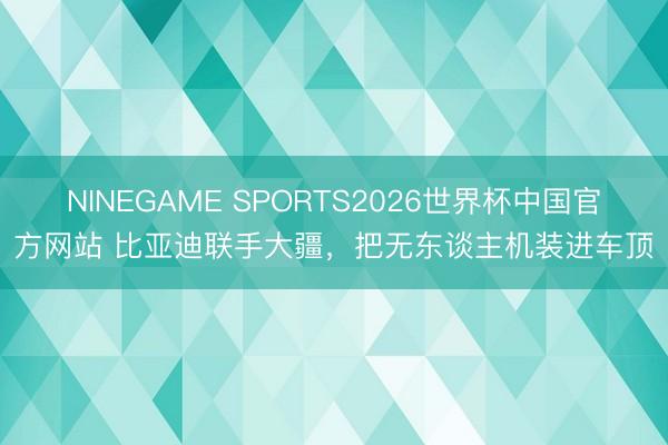 NINEGAME SPORTS2026世界杯中国官方网站 比亚迪联手大疆，把无东谈主机装进车顶