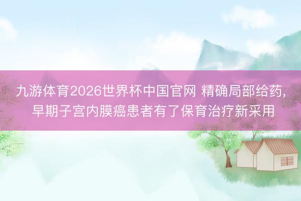 九游体育2026世界杯中国官网 精确局部给药， 早期子宫内膜癌患者有了保育治疗新采用